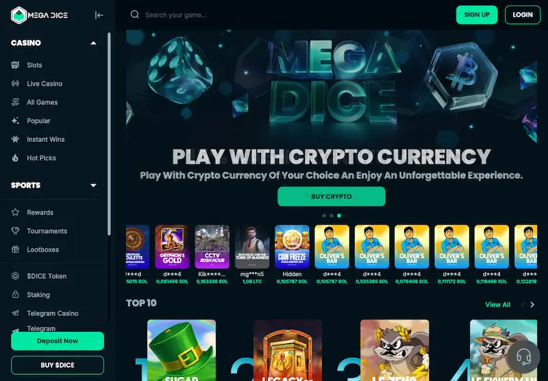 mega dice home